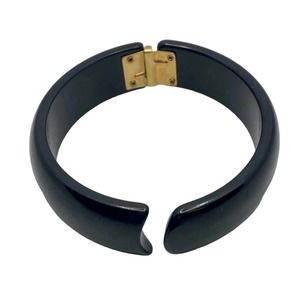 Vintage Black Plastic Bakelite? Clamper Bracelet